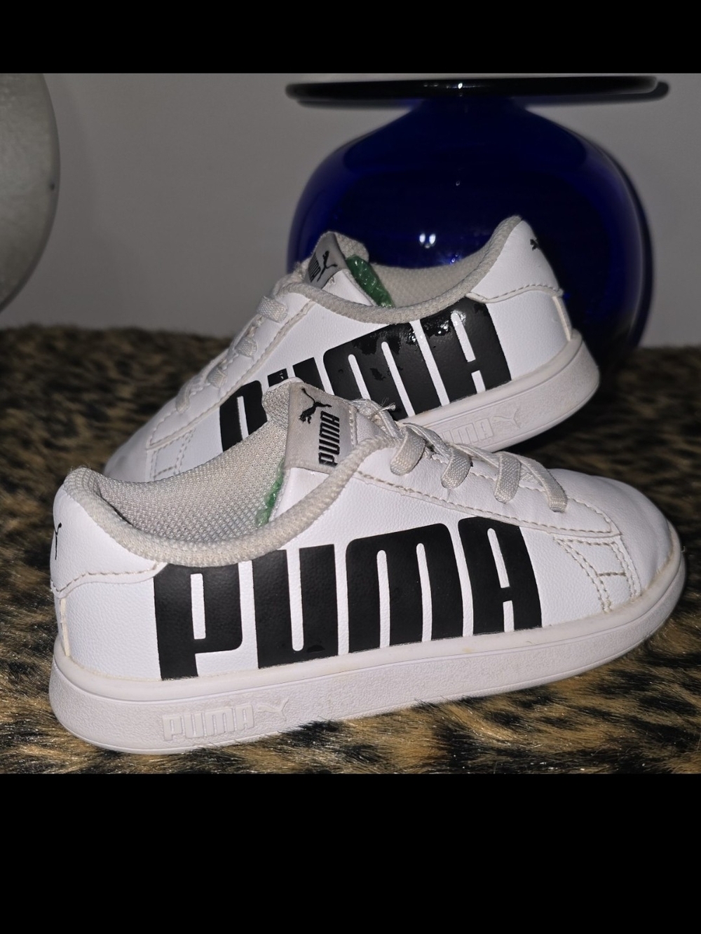Puma Kids White Sneakers with Black PUMA Branding